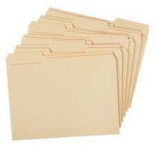 25 Per Pack Heavyweight File Folder 1/3 Cut Letter Manila Clean Office Display