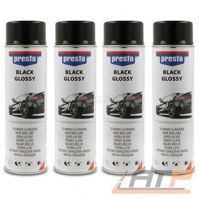 4x UNIVERSAL LACK AUTOLACK SCHWARZ GLÄNZEND 500ml 428948 SPRÜHLACK SPRAY PRESTO