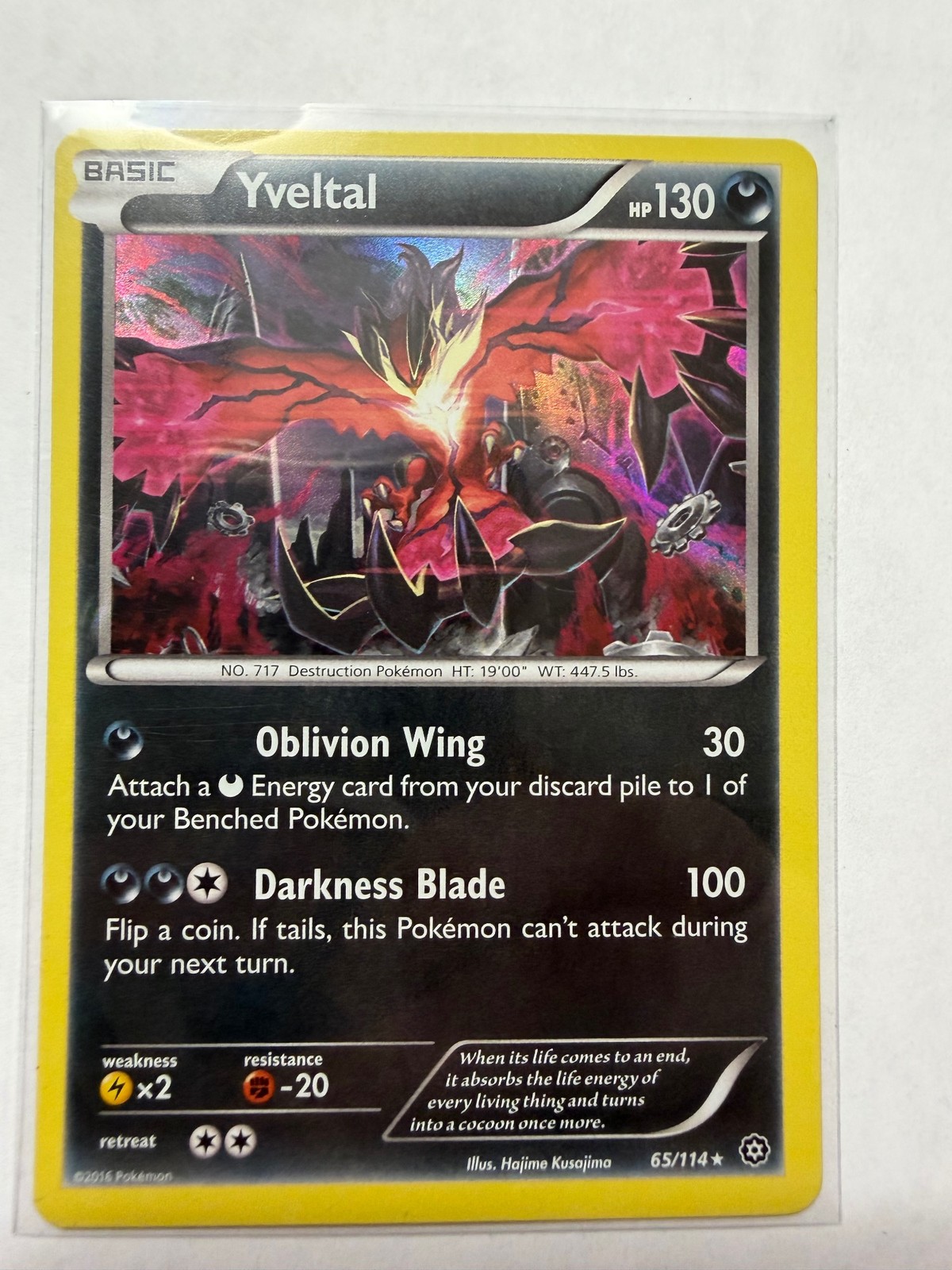 Yveltal 65/114 Holo Rare Steam Siege Pokemon Holo Near Mint