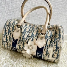 Christian Dior Trotter Mini Boston Bag, navy/white, used, rare.