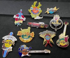 10 Hard Rock Cafe Collector's Pins incl. 2 Ltd. Ed. - Guam Guitars Elton John