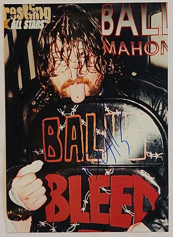 BALLS MAHONEY signed 5 X 7 photo WWE WWF ECW pro wrestling autograph