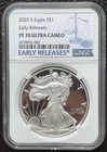 2020-S $1 SILVER AMERICAN EAGLE NGC PF70 Early Releases : 06342