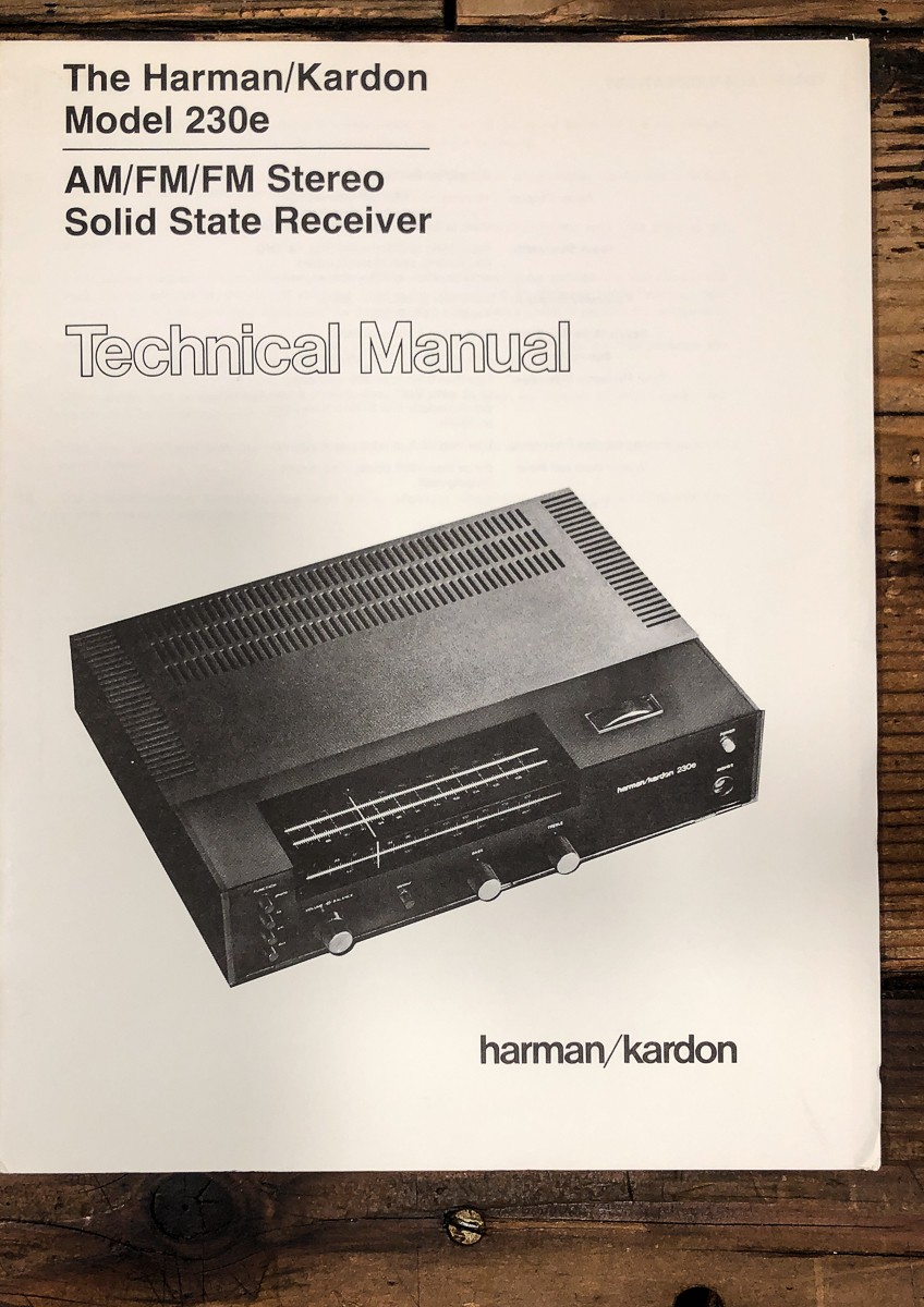 Harman Kardon HK Model 230E Receiver Service Manual *Original*