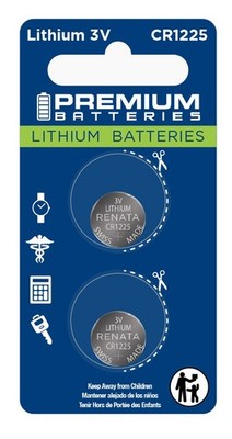 Premium Batteries Renata CR1225 3V Child Safe Lithium Coin Cell (2 Count)