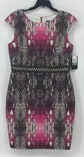Jax Womens Pink Snakeskin Design Sleeveless Sheath Dress Size 16 NWT