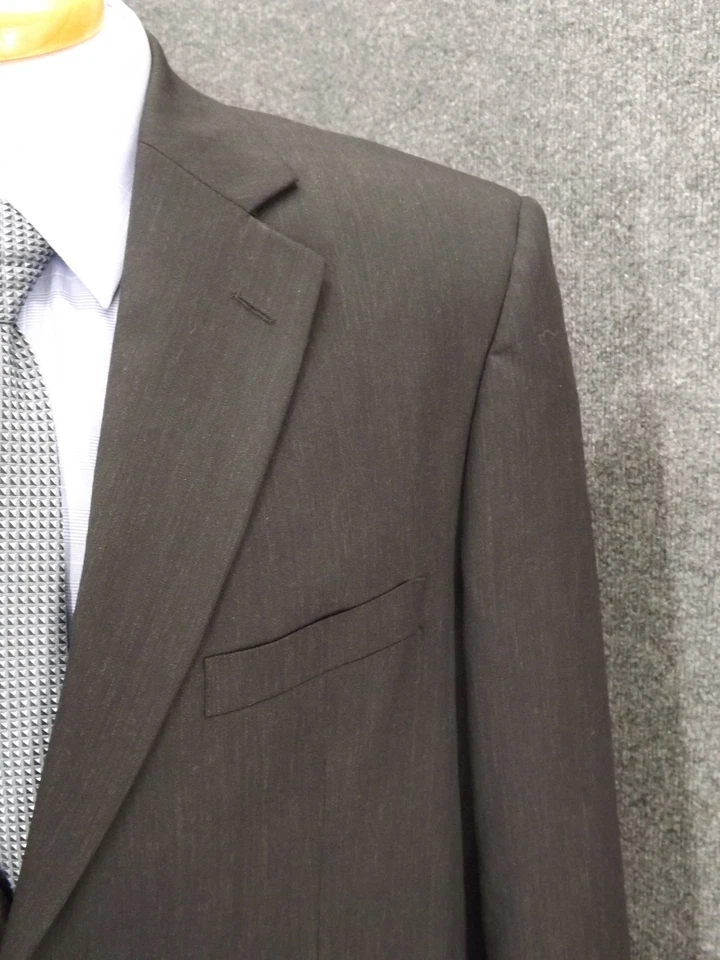 Pronto Uomo Suit 42S Charcoal Gray 100% Wool 36x26 Pleated Pants 2 Piece Stretch - Image 3 of 4