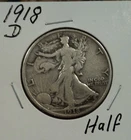 1918-D  Walking Liberty Half Dollar Circulated