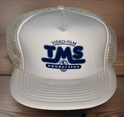 Vintage 80s Trucker Snapback Video Film TMS Productions Mesh White Panel NWOT