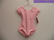NWT Capezio The Dancemaker Short Sleeve Leotard Pink Girl's Size l