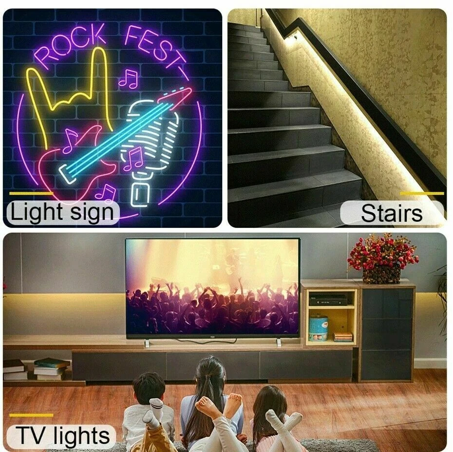 Tira de luz LED de neón 5M 10M 12V letrero impermeable tubo de silicona flexible atenuador ee. uu. Foto 2 de 4