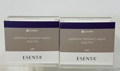2 X ESENTA Sting Free Adhesive Remover Wipes # 423391 2BX/25EA EXP.2027