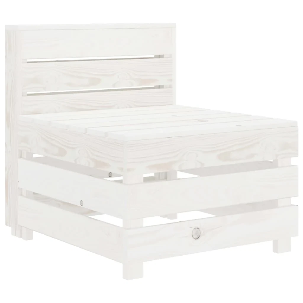 NNEVL Garden Pallet Sofa White Wood