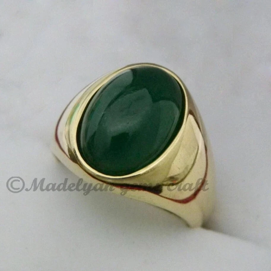 Natural Green Onyx Ring 925 Sterling Silver Ring For Men Gift Crist mas Ring - Image 3 of 4