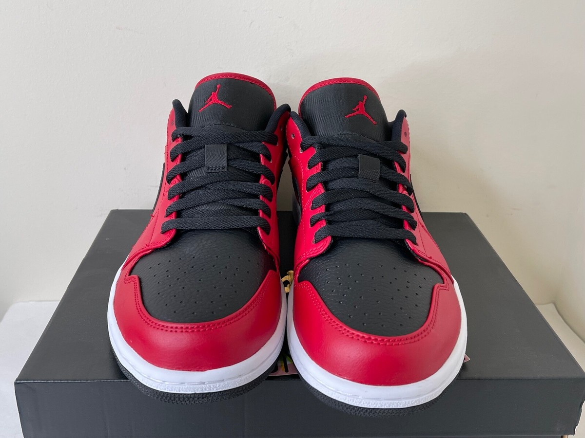 Nike Air Jordan 1 Low Reverse Bred Pebbled Swoosh 2021 Mens