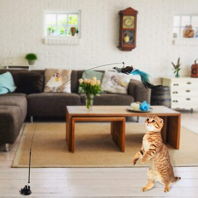 HBYMYDA 12-teiliges Katzenangel Set - Interaktives Spielzeug Mit Federn & Glöckchen