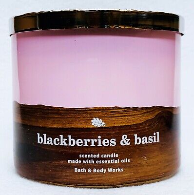 1 Bath & Body Works BLACKBERRIES & BASIL Large 3-Wick Candle 14.5 oz