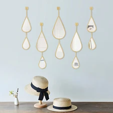 5-Piece Teardrop Decorative Mirror Set for Elegant Wall Art Decor