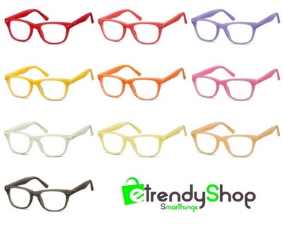 Montatura Per Occhiali Colorate Uomo Donna con Lenti Trasparenti Neutre  CP173 | eBay