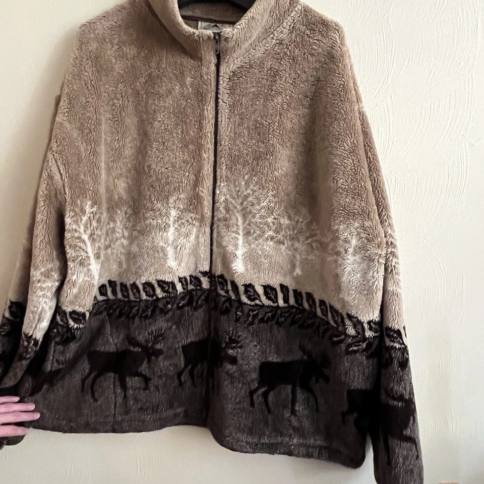 Chaqueta polar Black Mountain cremallera completa tostada negra alce 3X Foto 2 de 4