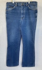 Vtg Lee Denim Jeans Distressed Faded Union Made Talon 42 Zipper Size 36 x 29