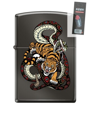 Zippo 82229 snake tiger tattoo japanese oriental asian Lighter +