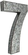 Huge 20" Metal Letter Hanging Wall D cor, Galvanized Metal with Rusted Edges