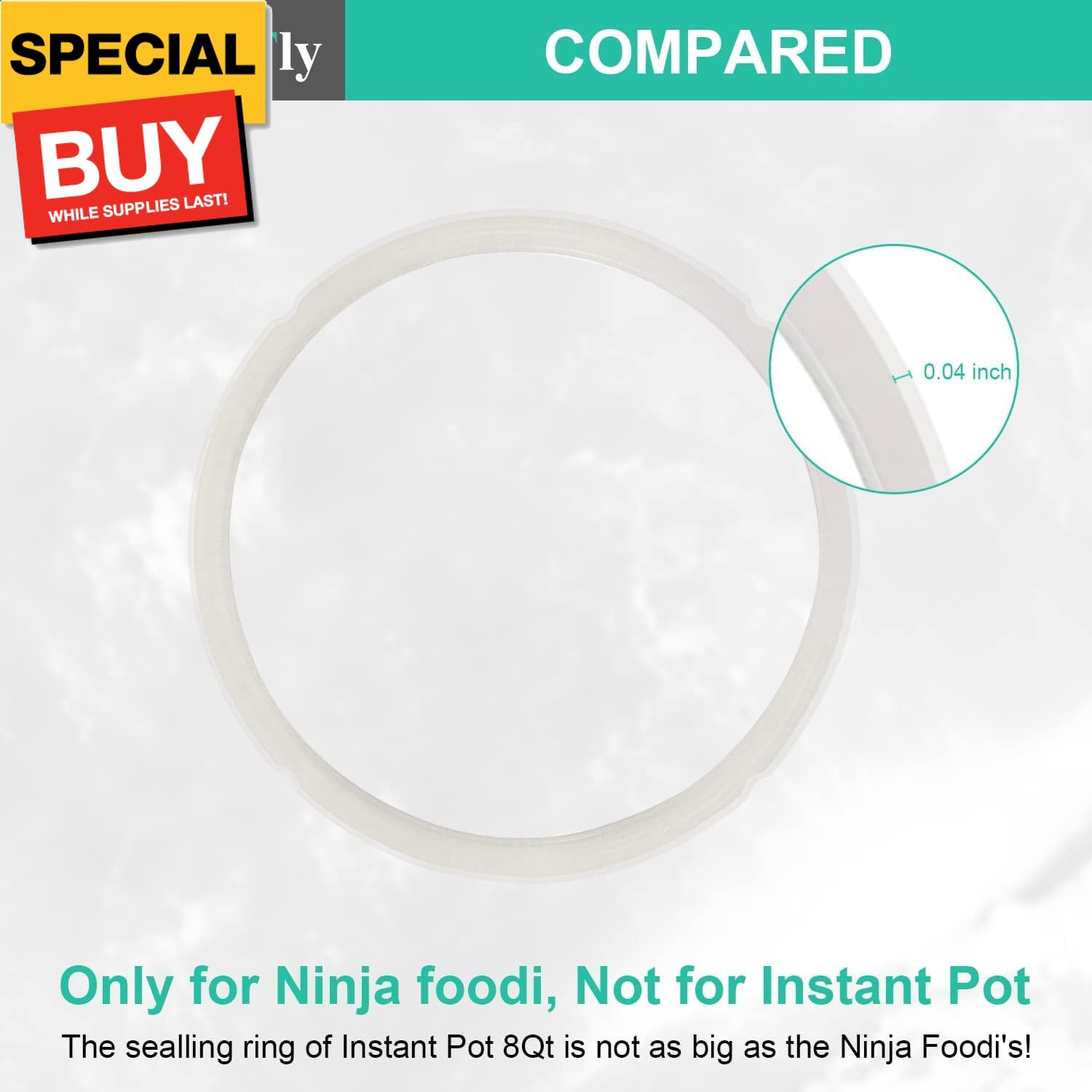 Original Sealing Ring Compatible with Ninja Foodi 6.5 Quart and 8 Quart Pressure