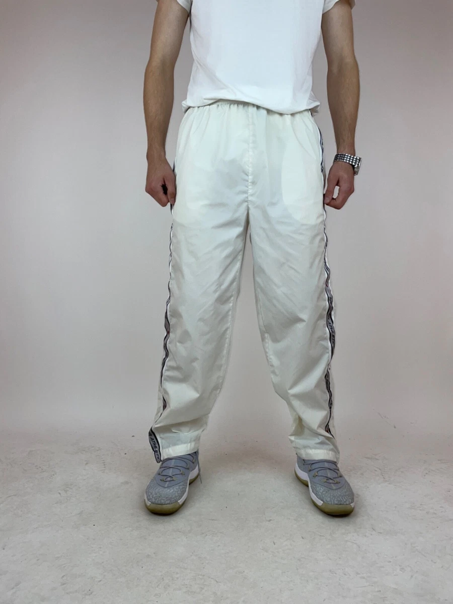 HILFIGER ATHLETICS Vintage White Track Nylon pants Mens size L