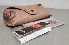Ray-Ban Textured Square Beige Sunglasses/Eyeglasses Case  Cloth Booklet: NEW