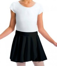 Motionwear 1011 Black Girl's Size Medium 8-10 Crepe Pull-On Wrap Skirt