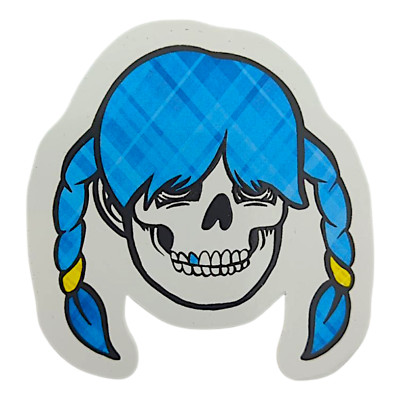Zoltron Sue Nami's Head (Blue Plaid) Sticker