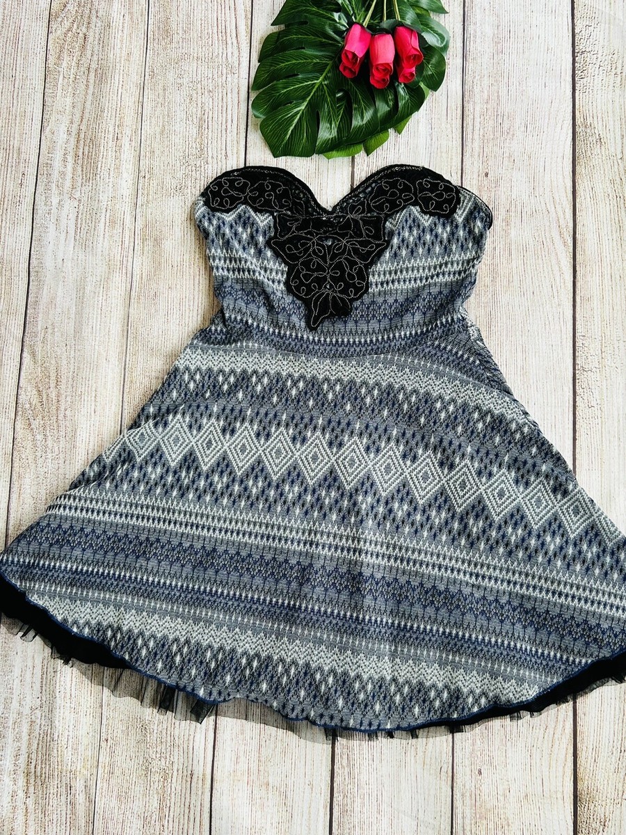 free people blue strapless dress Free People One Ciella Printed Maxi Dress S / New England Combo