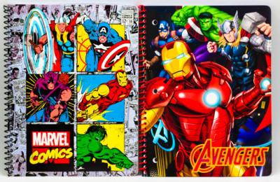 2 NEW Marvel Avengers 1 Subject Notebooks For Back To School Hulk Iron ...