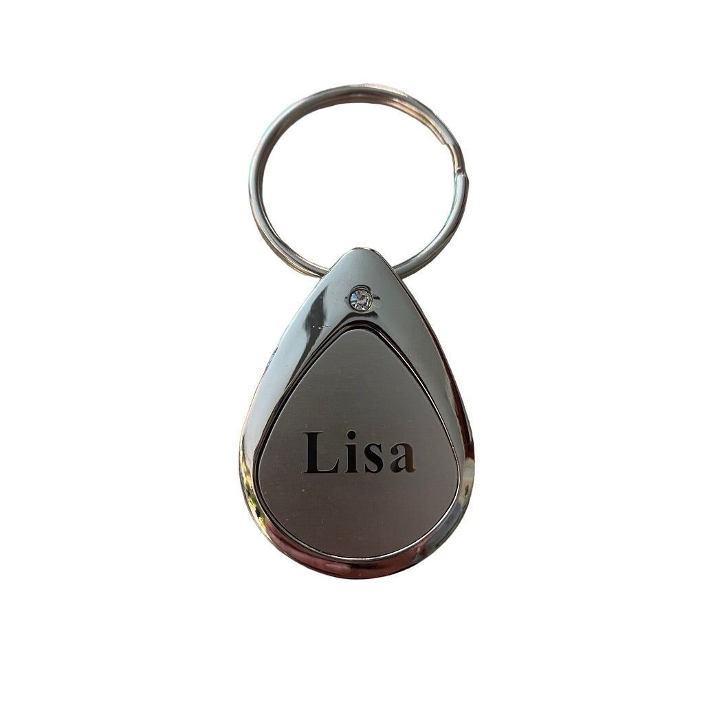 Silvertone Personalized Keychain Key Ring "Lisa" … - image 12