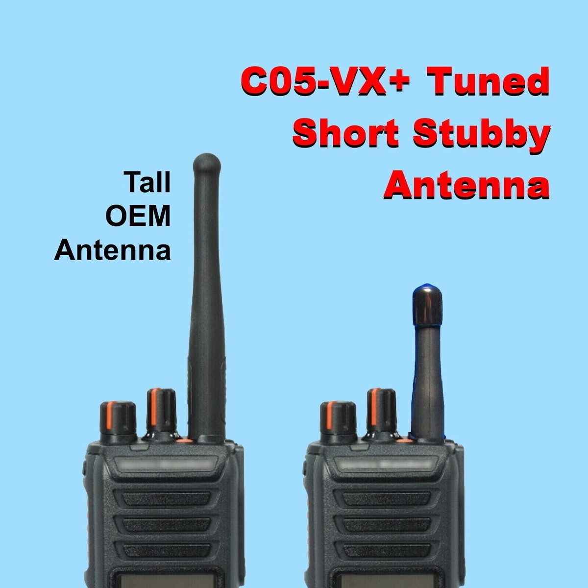 C05-VX+ UHF Tuned Stubby Antenna 453-500 MHz NYPD SWAT for