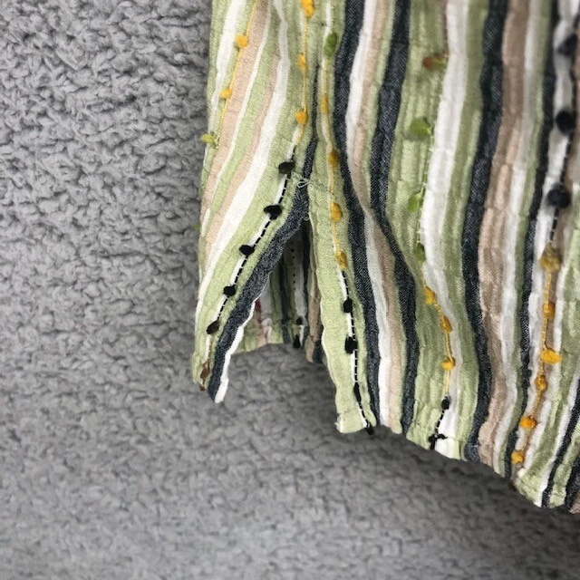 Breckenridge Blouse Womens Petite Medium Green Stretch Cotton Blend Ladies PM Foto 3 de 4