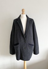 Madewell Merino Wool Overcoat Bnwt Navy Grey Smart Casual $178 Large