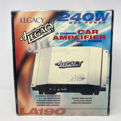 Amplificateur de voiture American Legacy Series 2 LA190 haute puissance 240 W 2 canaux - Photo 1 sur 4