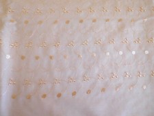 BTY PEACH APRICOT 59" Wide vintage COTTON EYELET fabric 3 hole embroidery