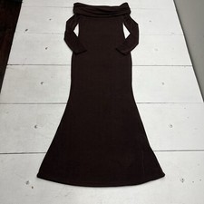 SHEIN Bae Brown Long Sleeve Bodycon Long Dress Off The Shoulder Women’s Size M