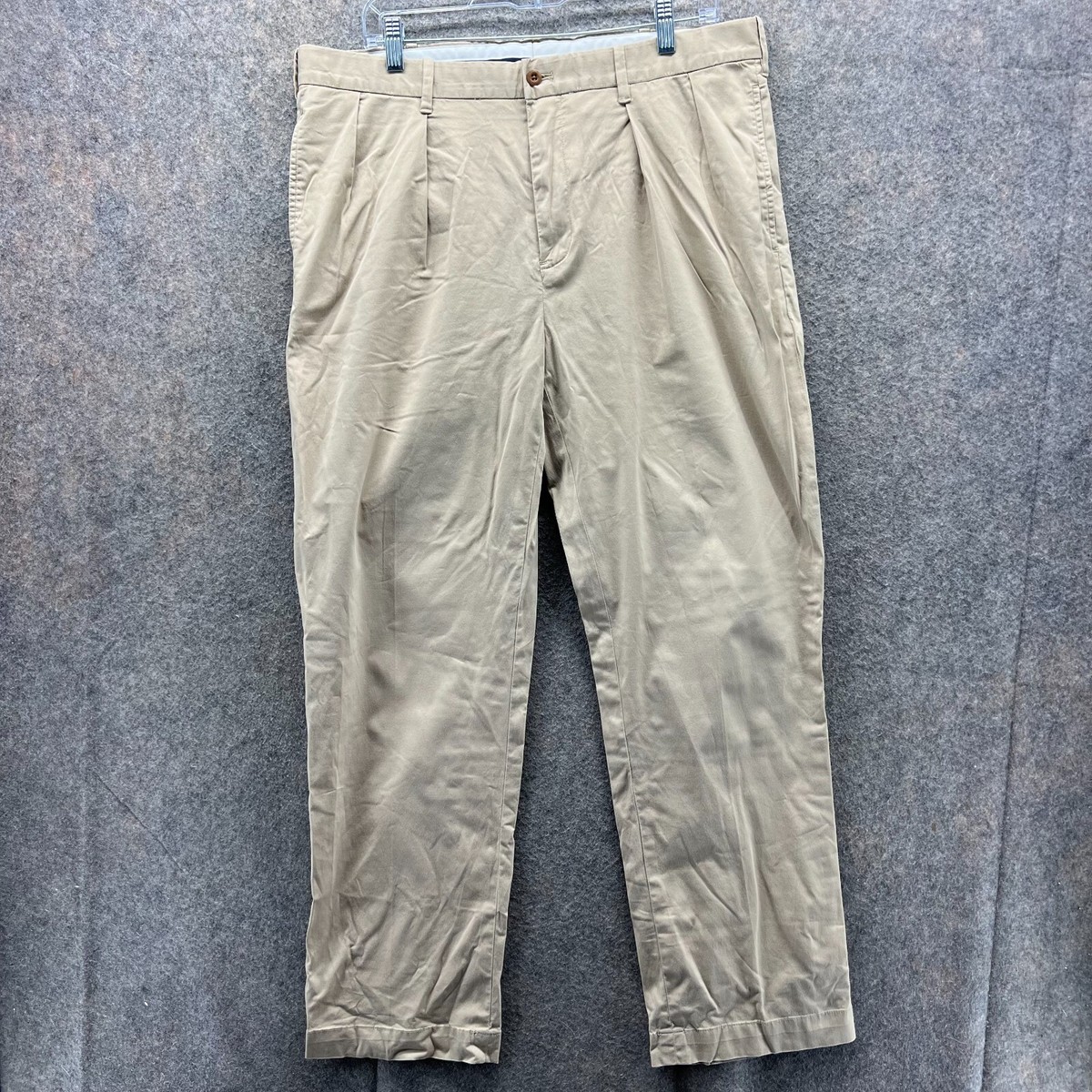 Vtg Ralph Lauren Dress Pants Mens 36x32 Tan Chino Pleated Trouser Fairway  Golf