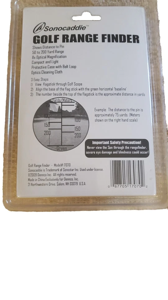 Дальномер компактный для гольфа Sonocaddie 8x оптический диапазон 50-200 ярдов - Изображение 2 из 4