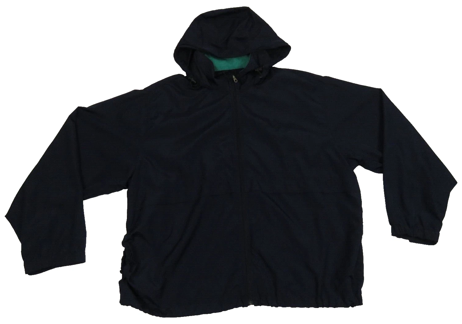 Eddie Bauer Wind Rain Mens Blue Hooded Full Zip Windbreaker Coat Jacket XXL