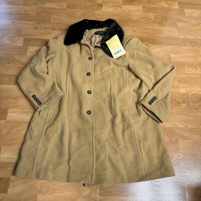 CENTIGRADE Button Down Wool Long Sleeve Brown Trench Coat Women's Size X-Large