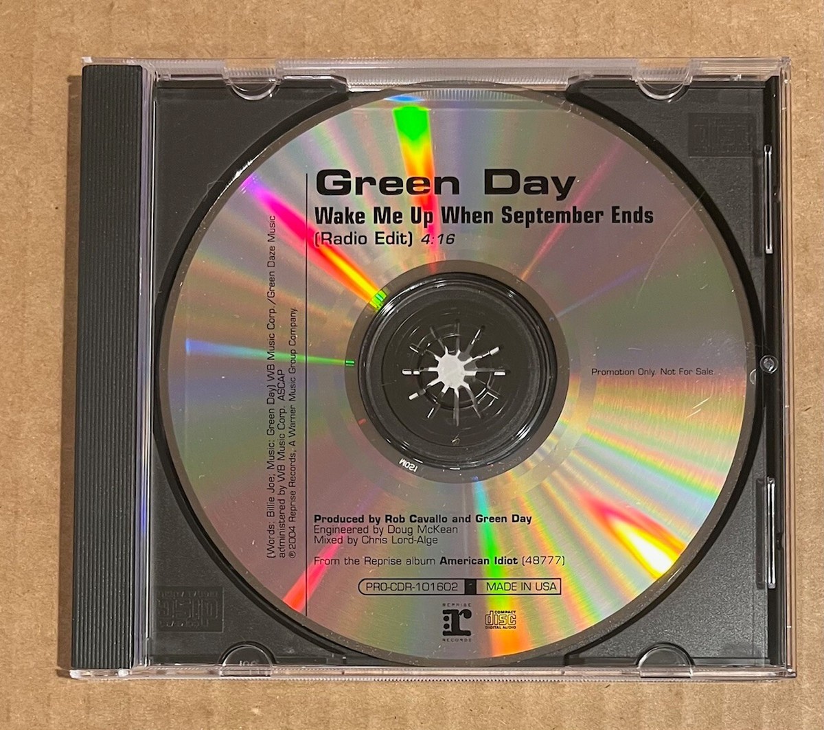 Green Day - Wake Me Up When September Ends RARE promo CD single w