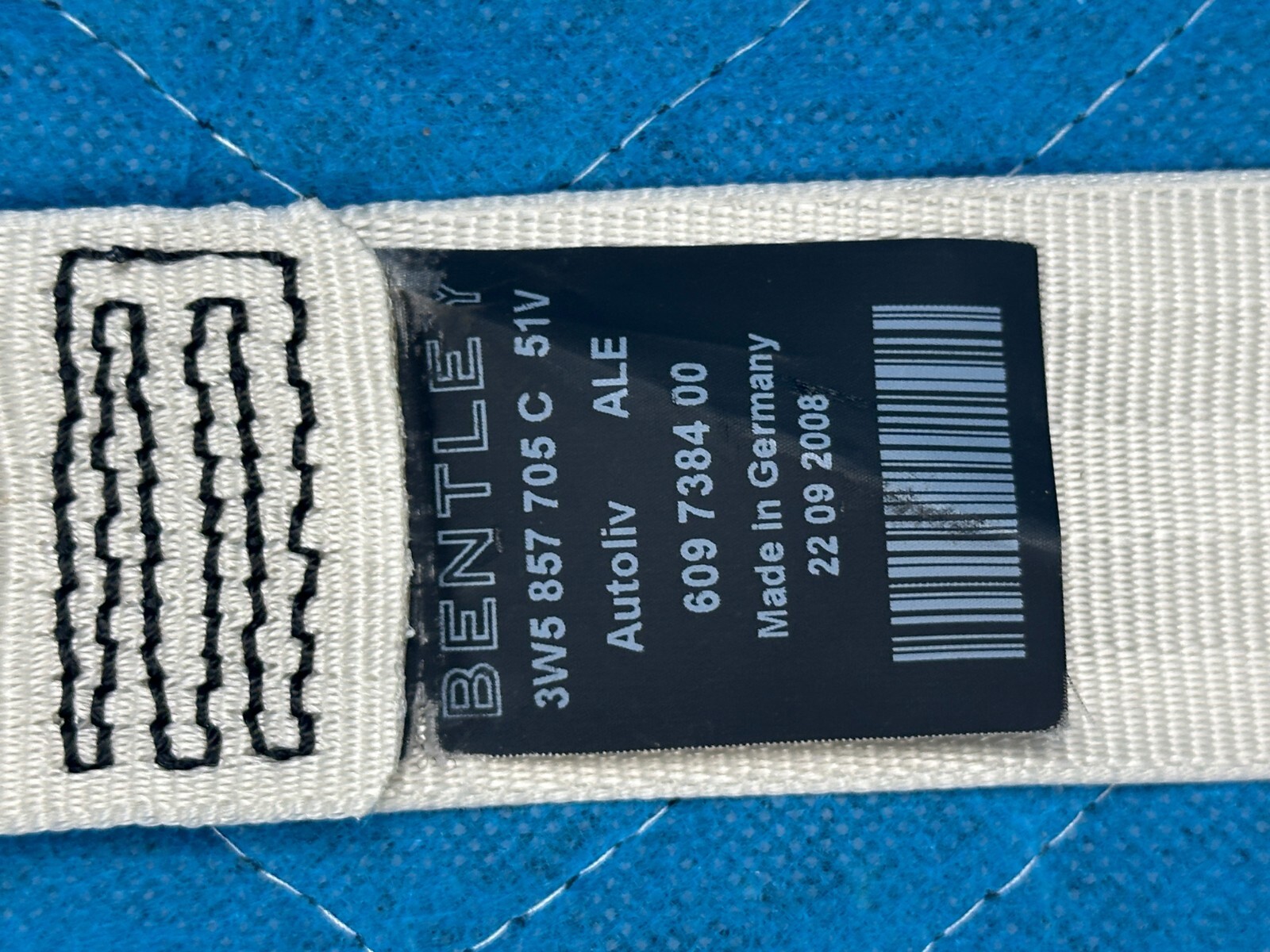Bentley Continental Flying Spur Front Driver's Seat Belt Ivory 29k 2006-2012 OEM