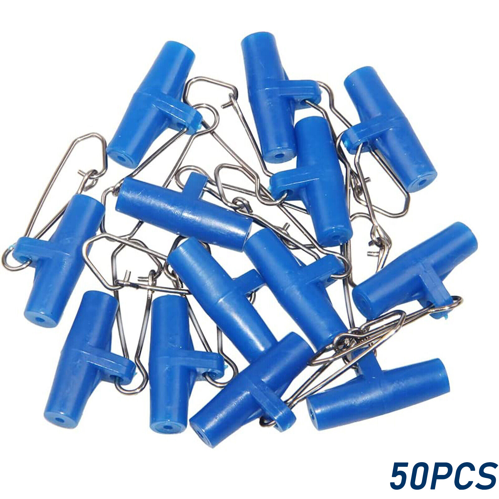 50/100X Blue Sinker Slider Swivel Slider Line Easy Rigs Hook Snap Bait ...