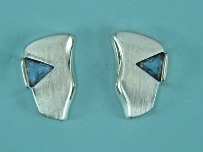 Earrings, studs, earrings, aquamarine in silver 925/ooo