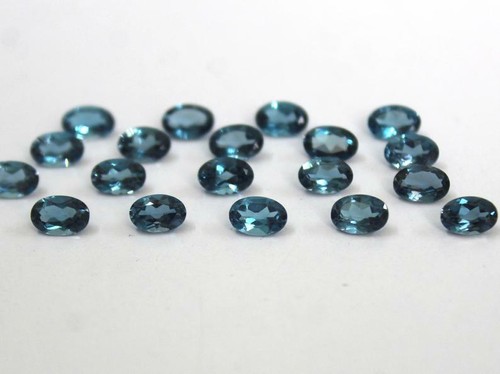 7x5mm Oval Kalibriert Größe Natürlich London Blauer Topas Facettiert Lose - Bild 2 von 7